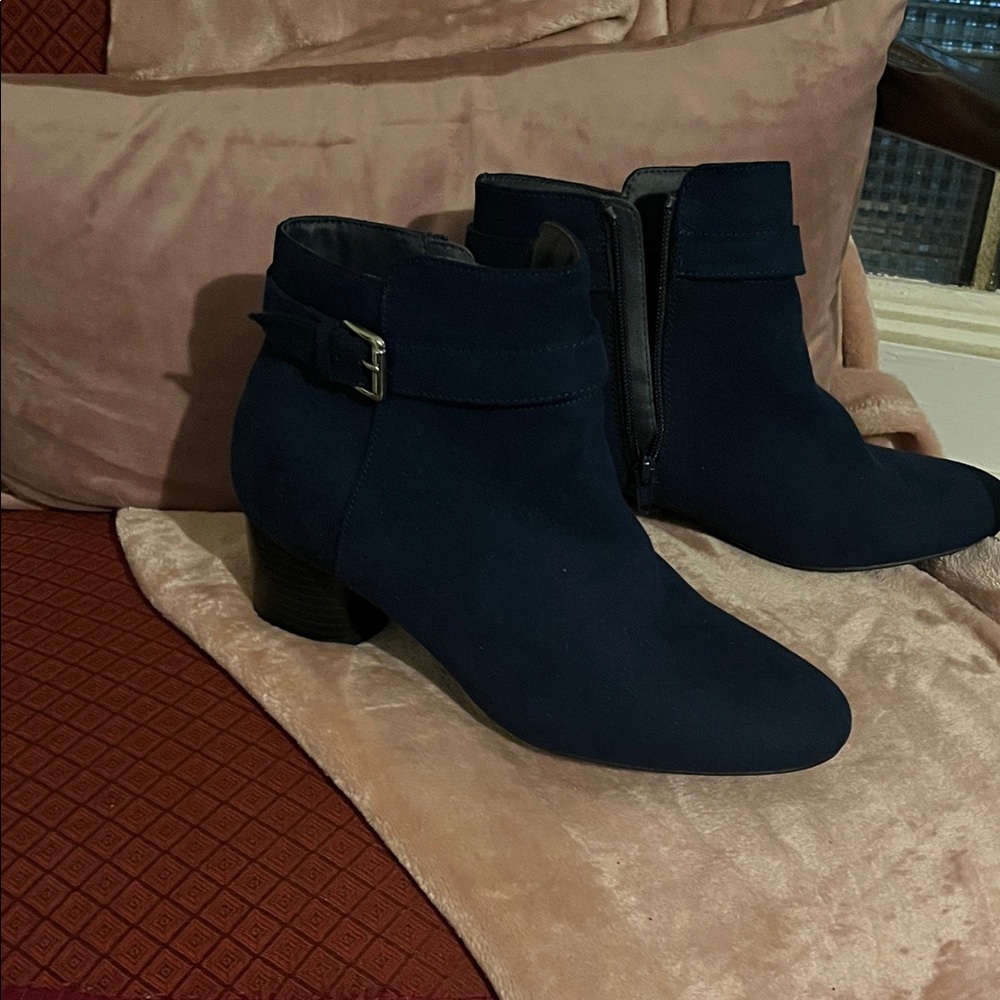 Elegant Midnight Blue Ankle Booties